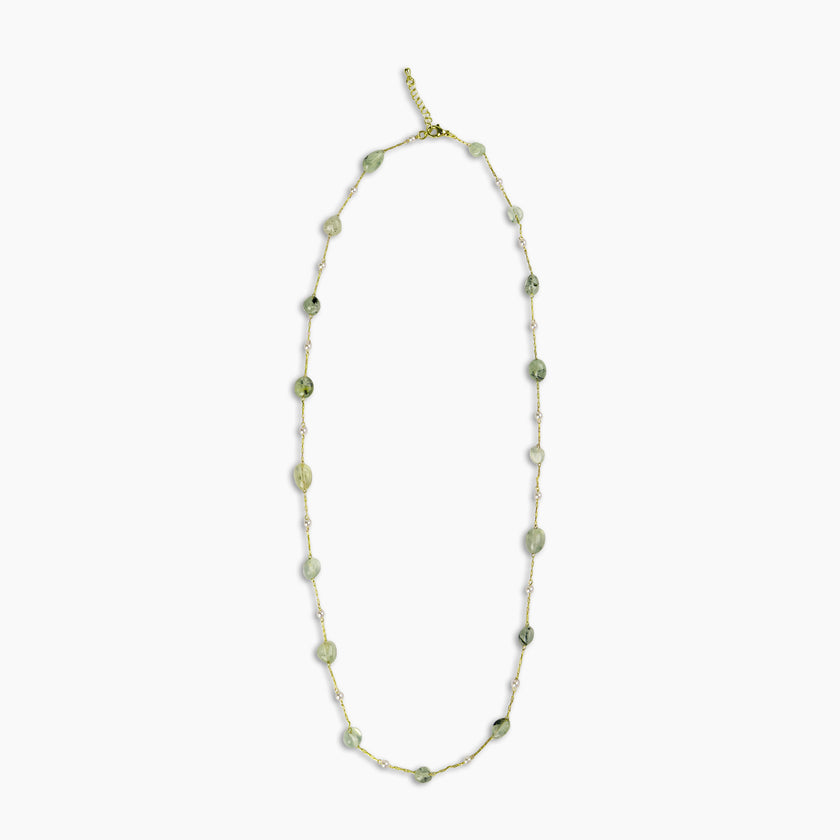 Sage Bead Station Necklace