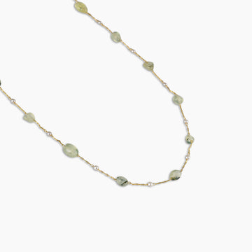 Sage Bead Station Necklace
