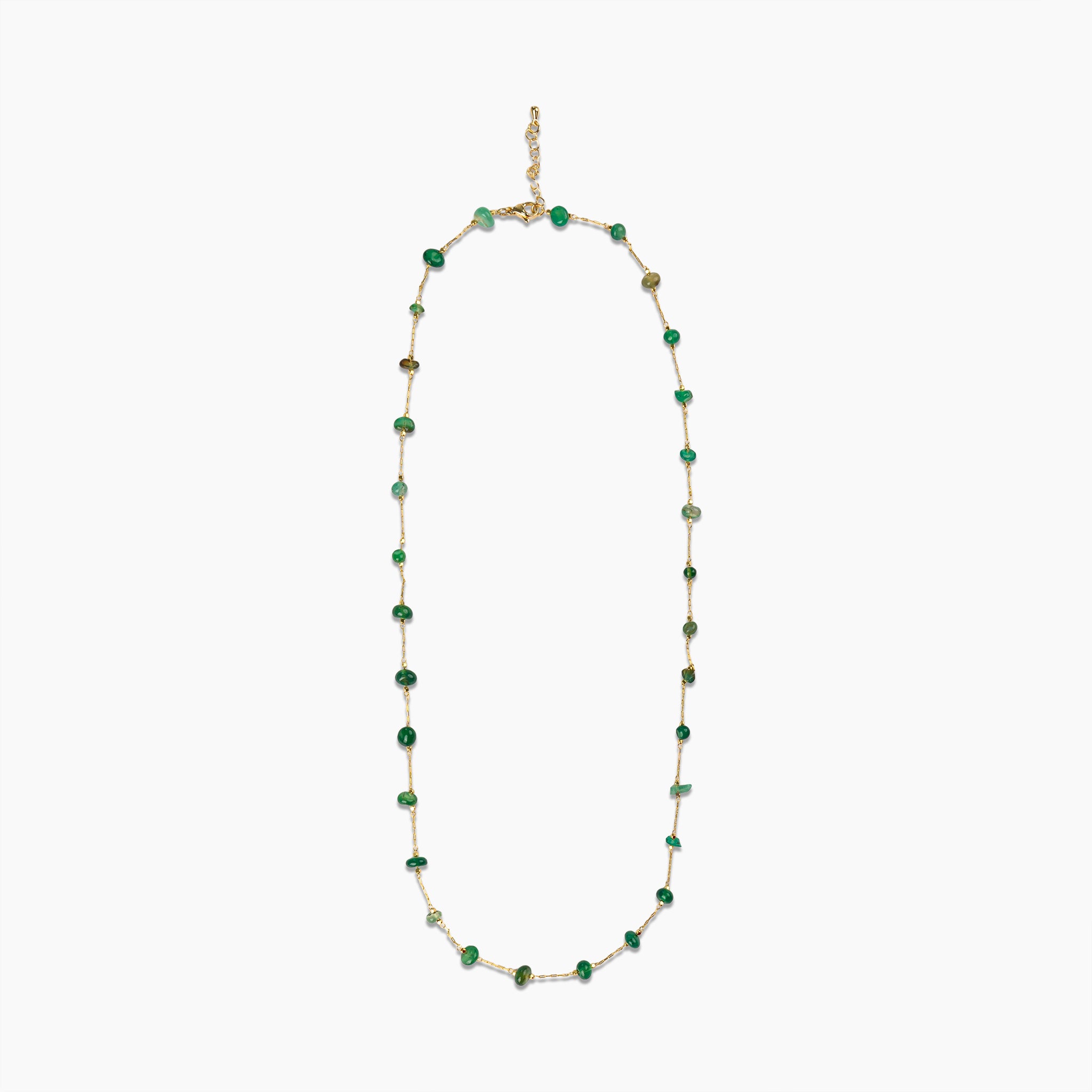 Emerald Bead Station Necklace