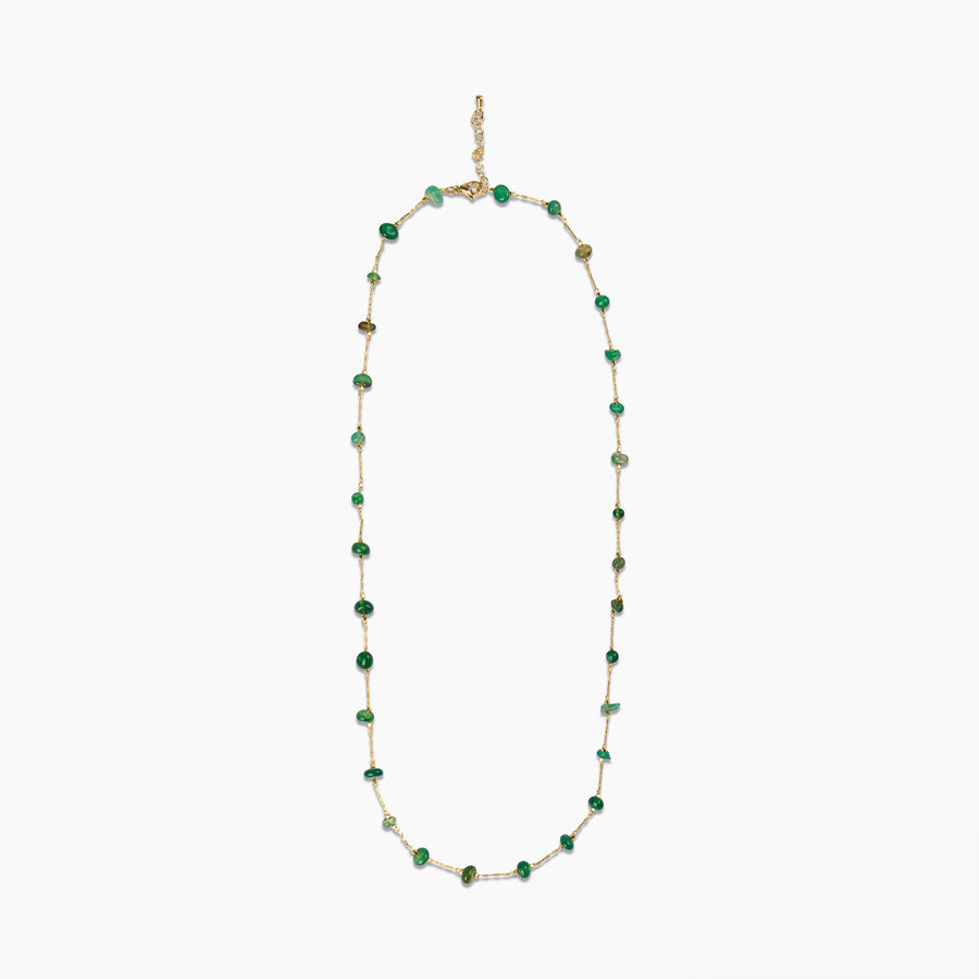 Emerald Bead Station Necklace