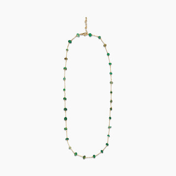 Emerald Bead Station Necklace