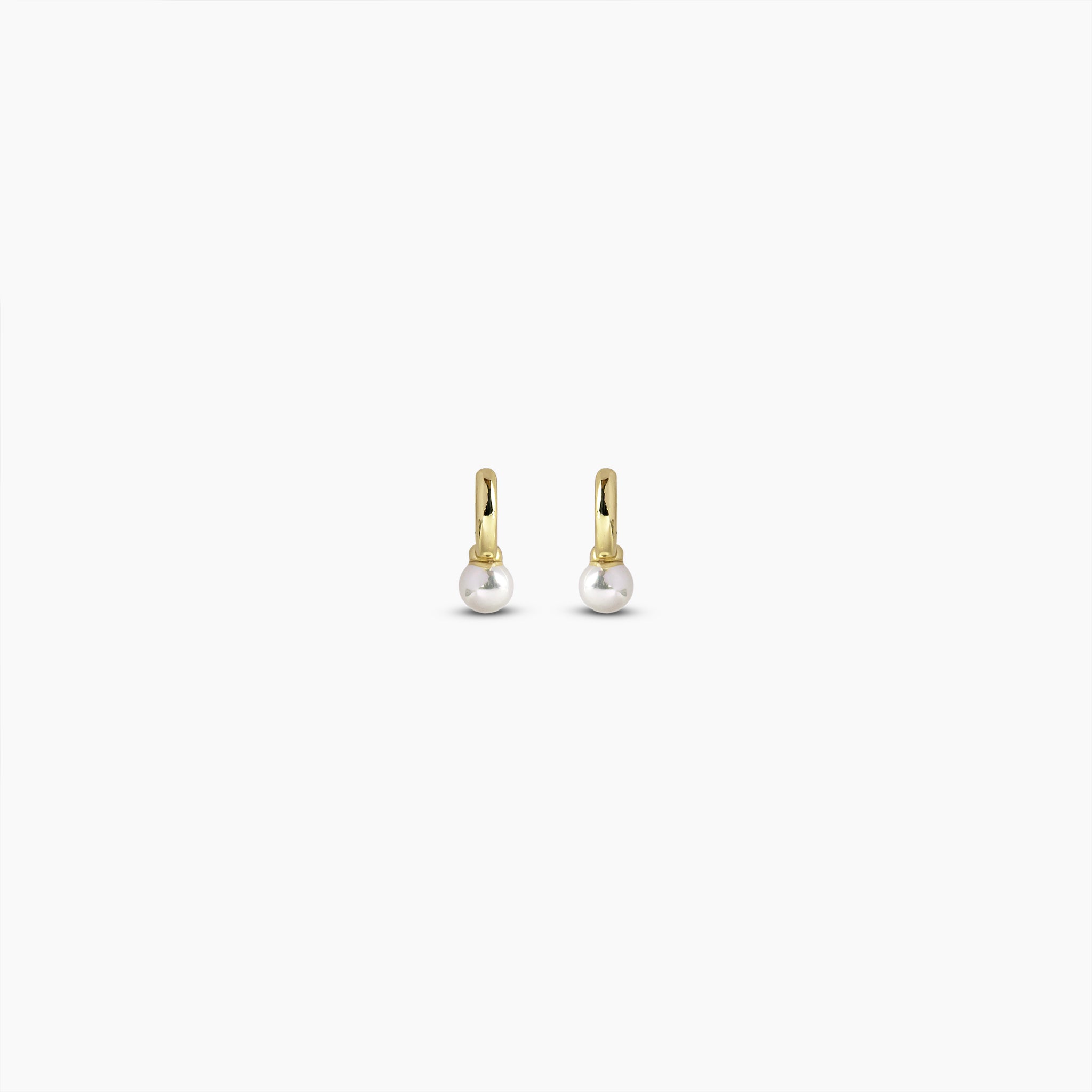 Pearl Drop Huggie Earrings