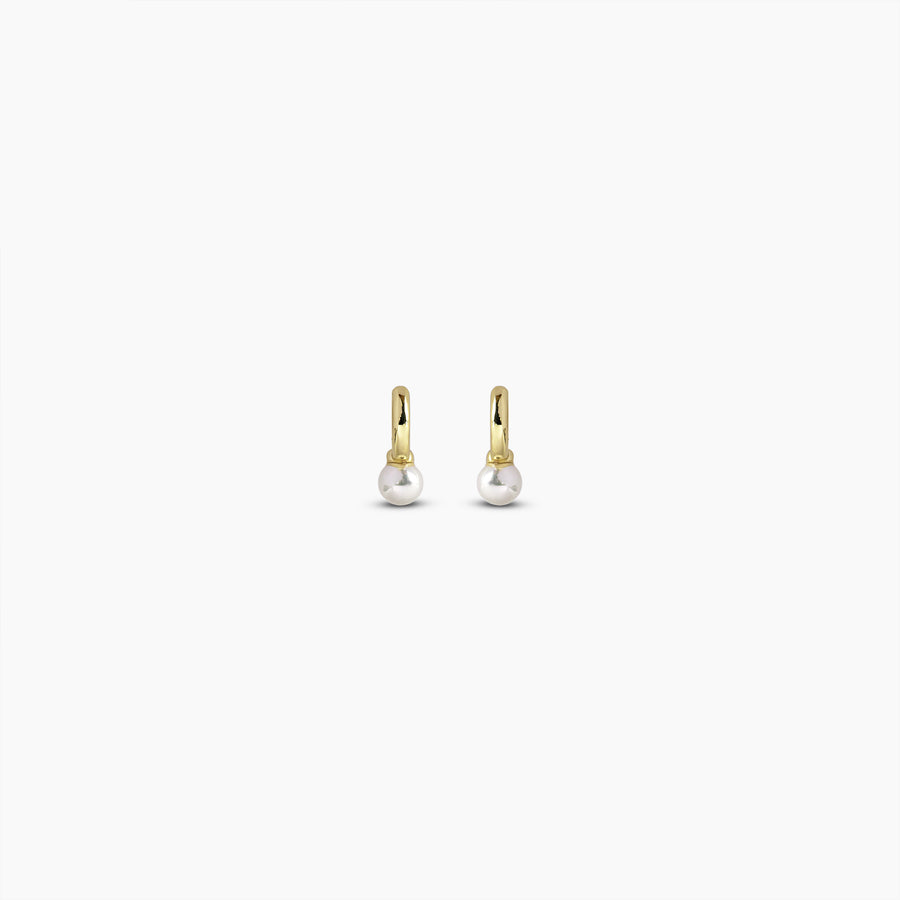 Pearl Drop Huggie Earrings