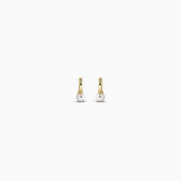 Pearl Drop Huggie Earrings