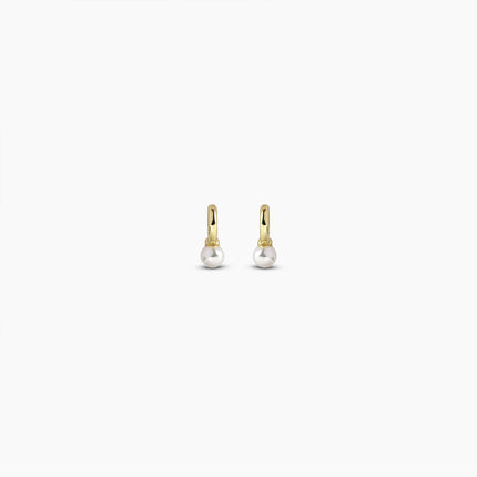 Pearl Drop Huggie Earrings