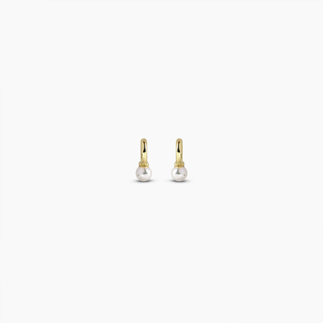 Pearl Drop Huggie Earrings