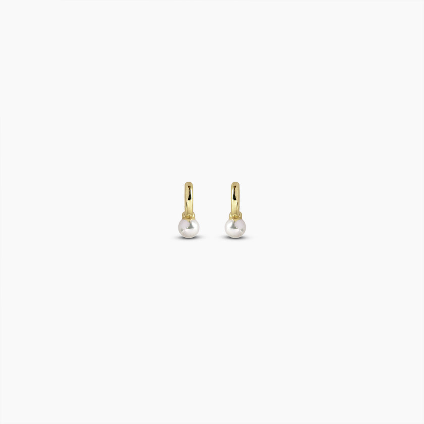 Pearl Drop Huggie Earrings