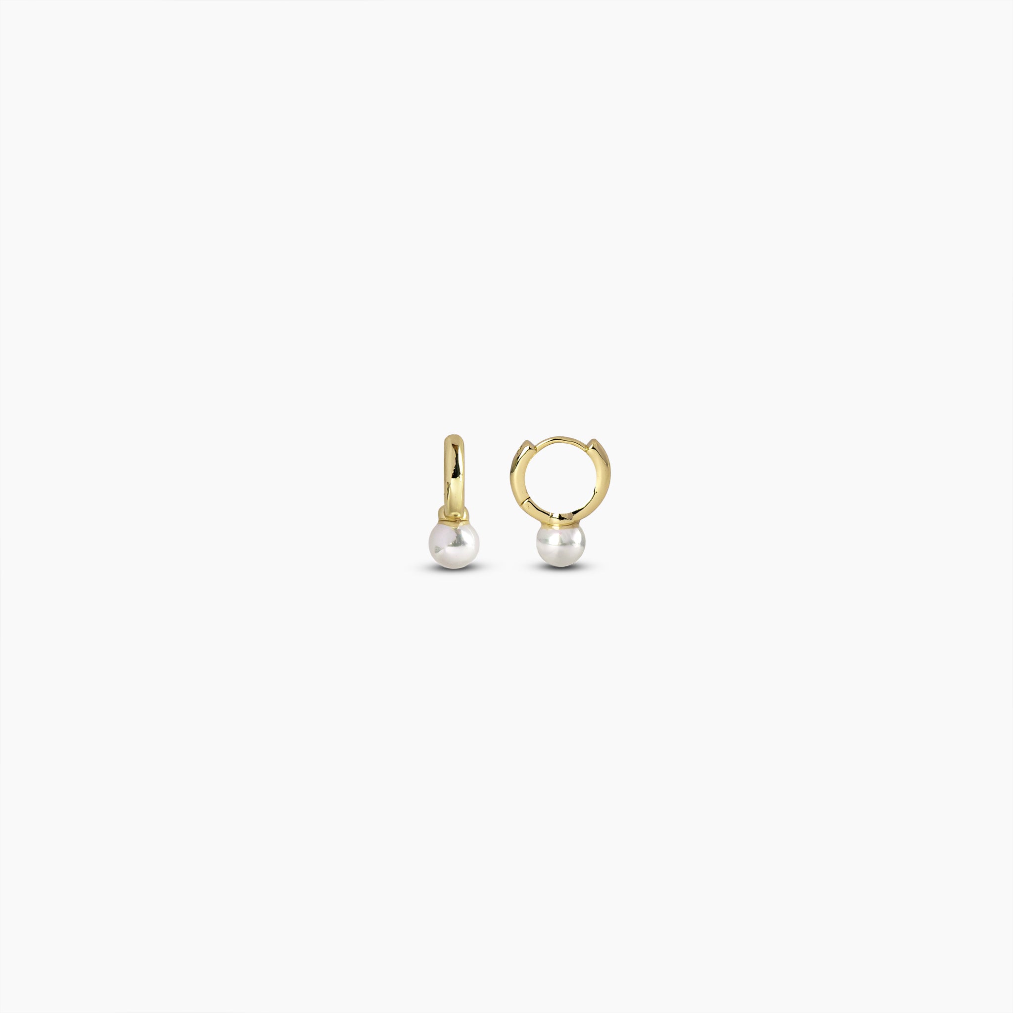 Pearl Drop Huggie Earrings