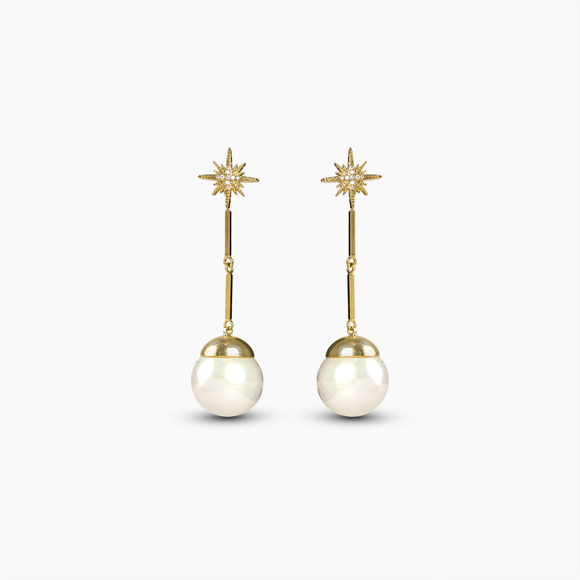 Starfall Pearl Drop Earrings