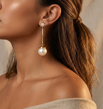 Starfall Pearl Drop Earrings