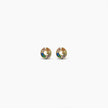 Rainbow Baguette Circle Earrings