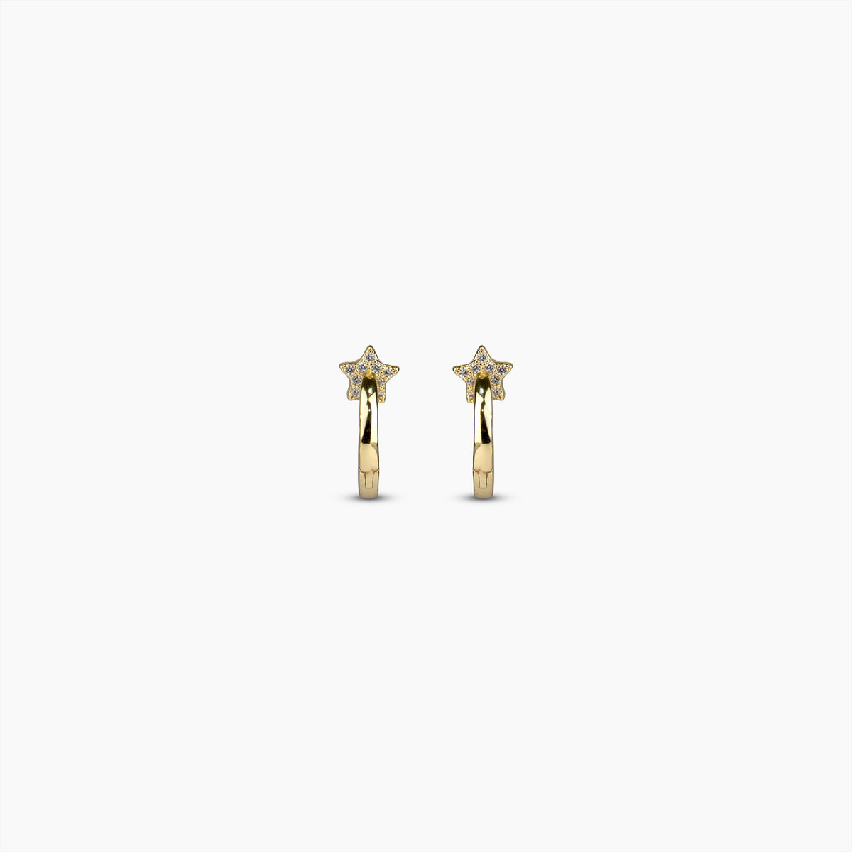 Gold Star Huggies Earrings
