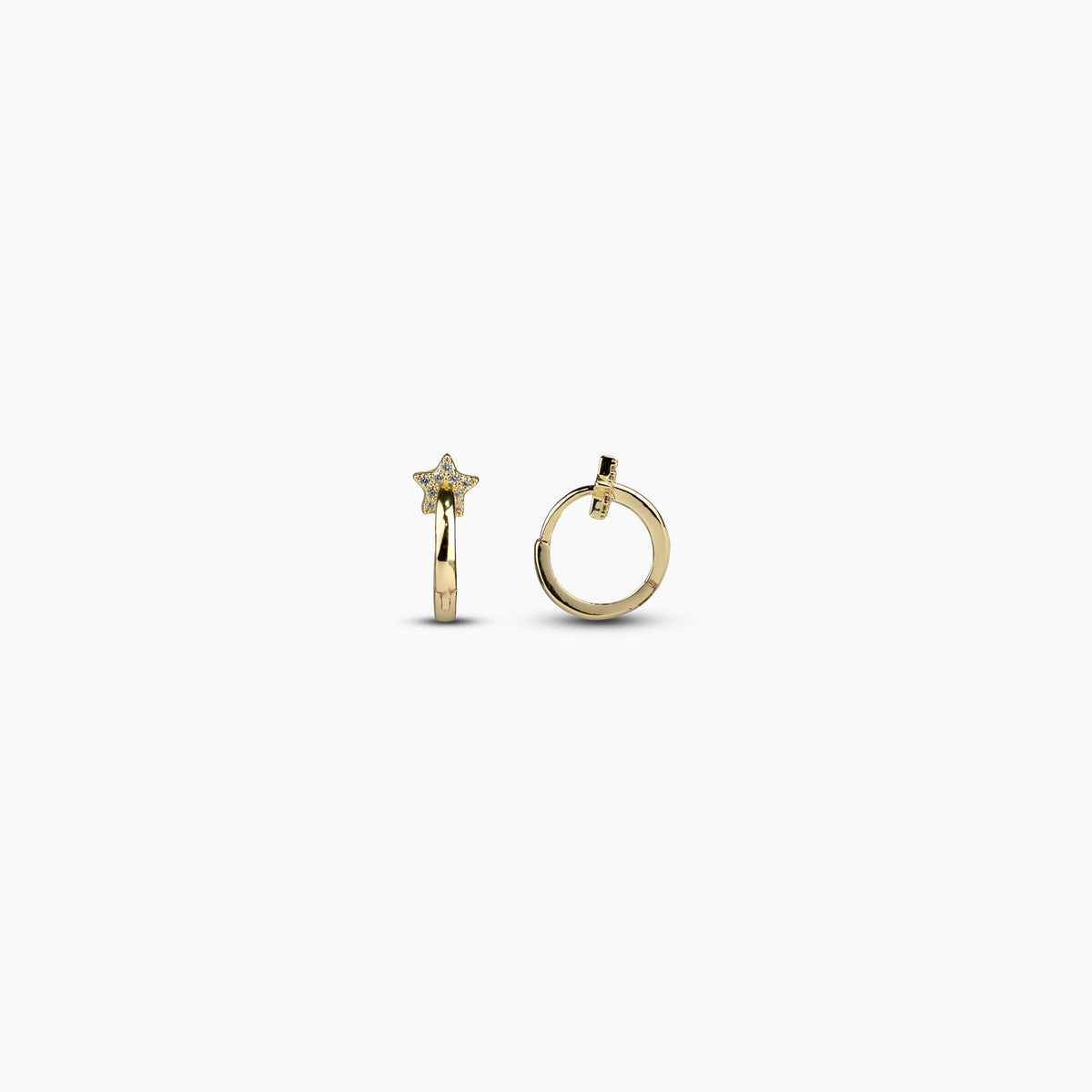 Gold Star Huggies Earrings