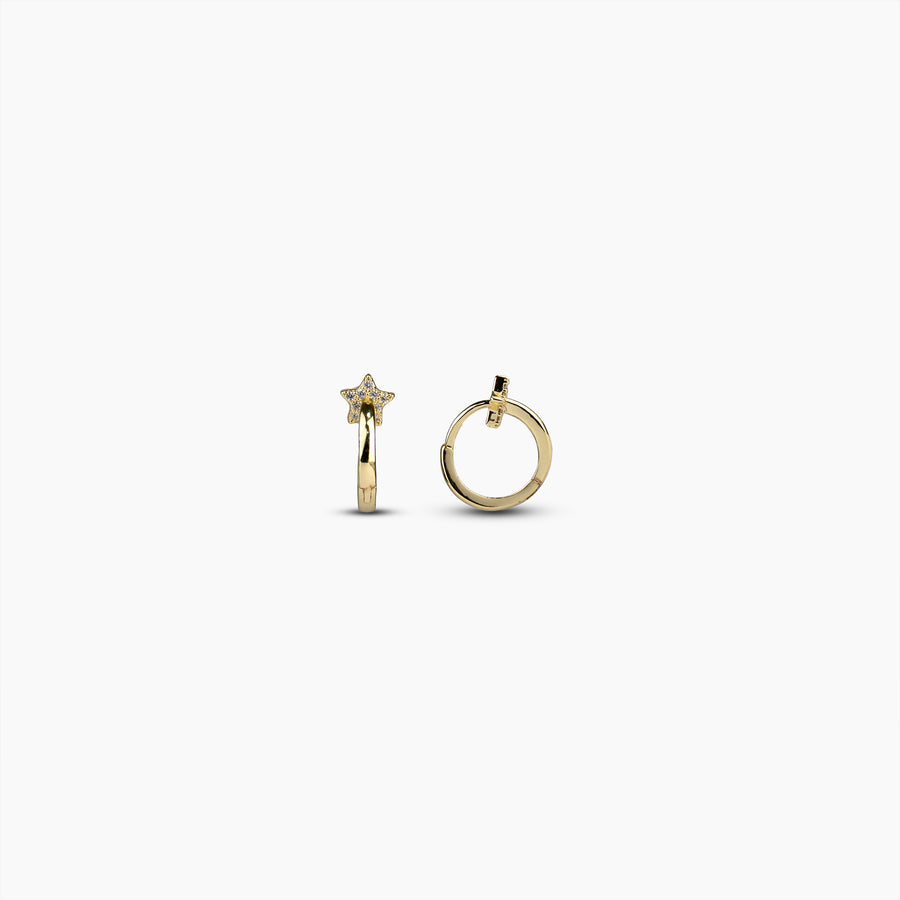 Gold Star Huggies Earrings