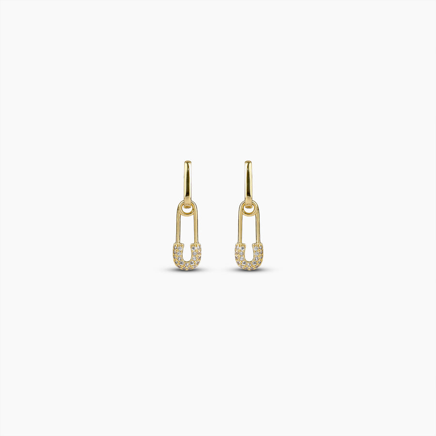 Gold Safety Pin Earrings