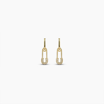 Gold Safety Pin Earrings