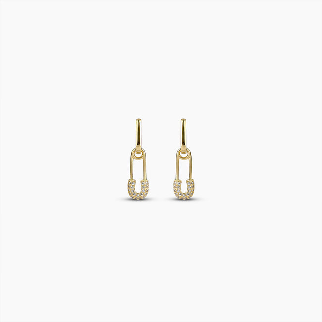 Gold Safety Pin Earrings