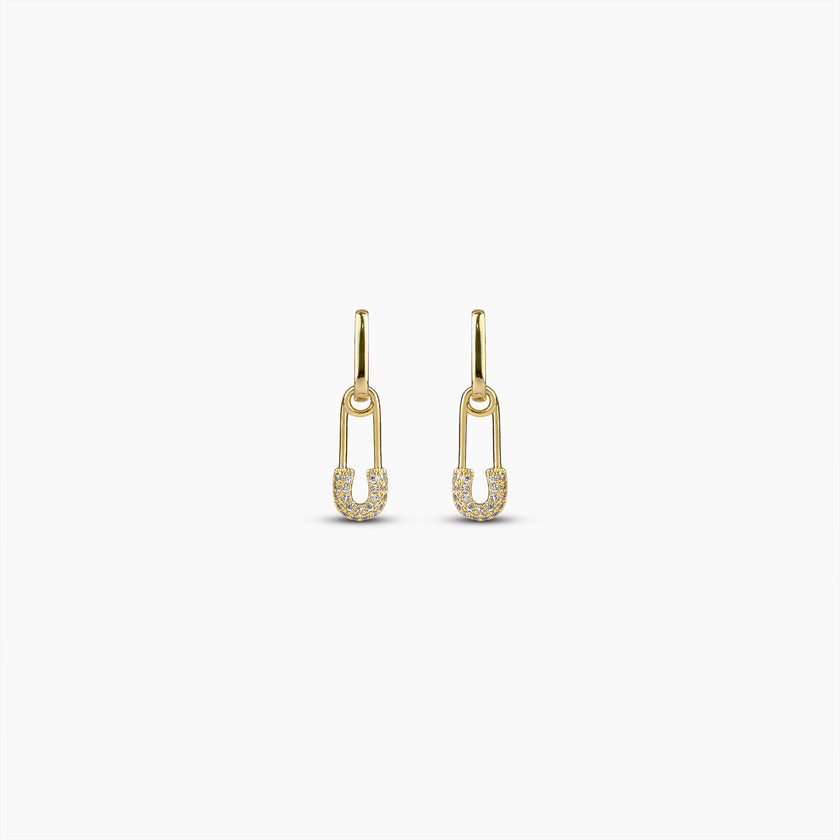 Gold Safety Pin Earrings