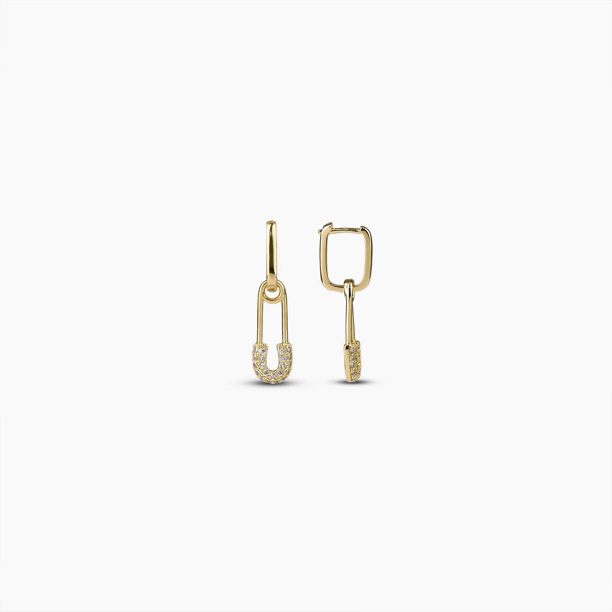 Gold Safety Pin Earrings
