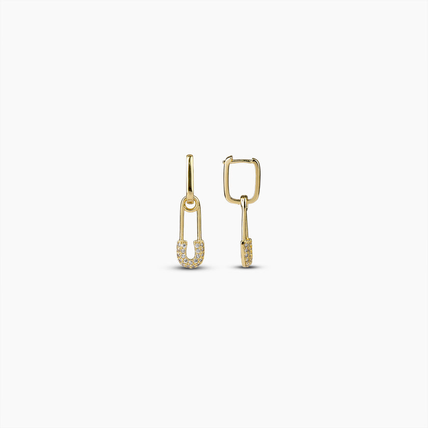 Gold Safety Pin Earrings