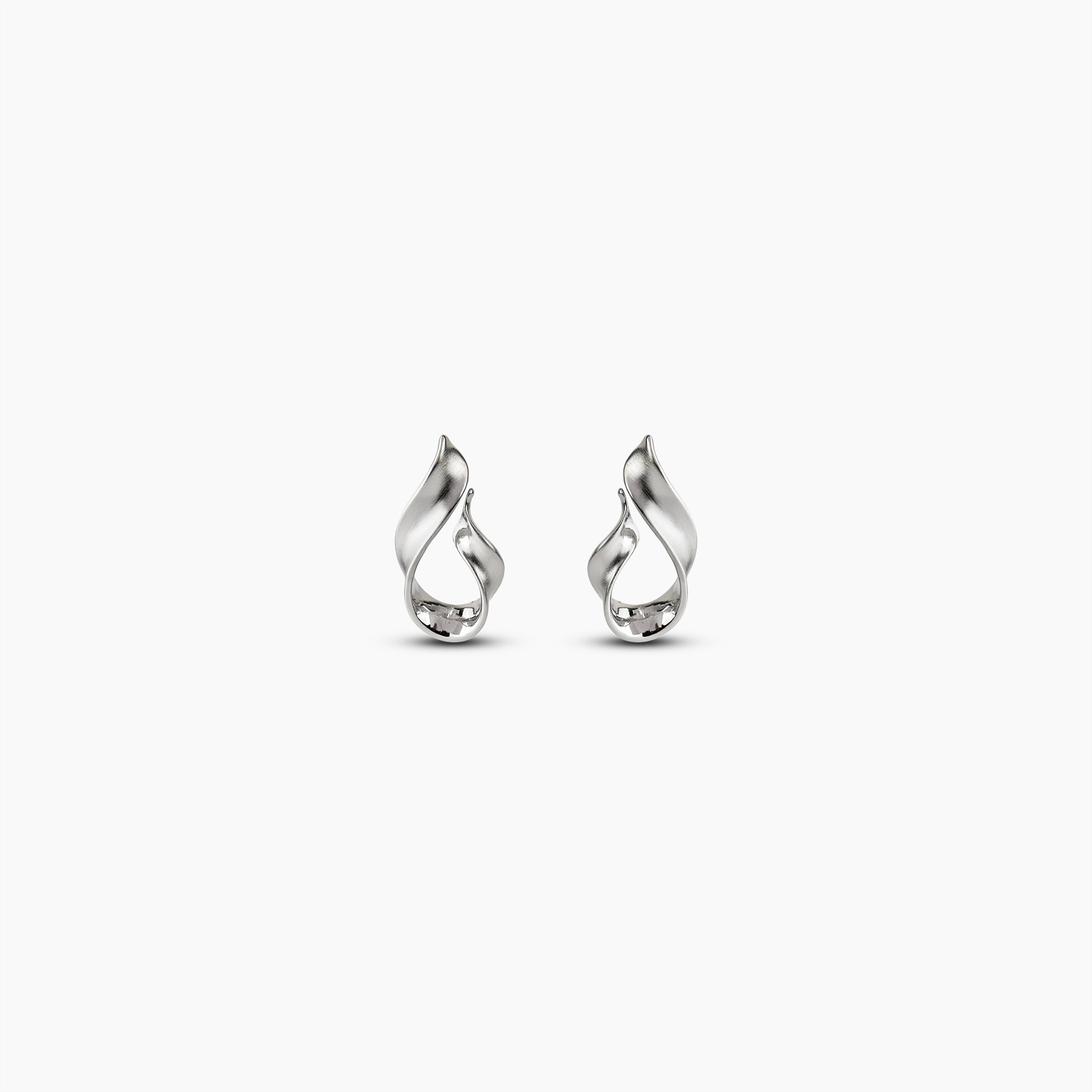 Silver Brushed Mood Swirl Earrings
