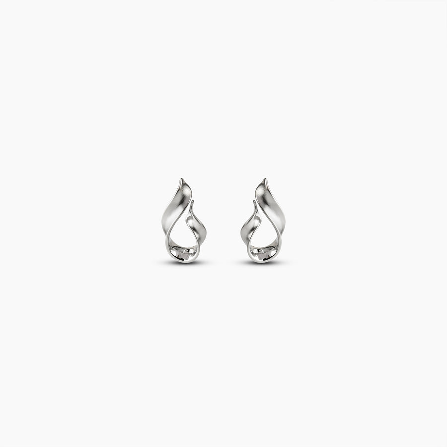Silver Brushed Mood Swirl Earrings