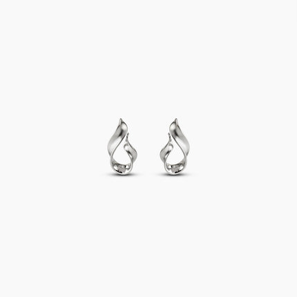 Silver Brushed Mood Swirl Earrings