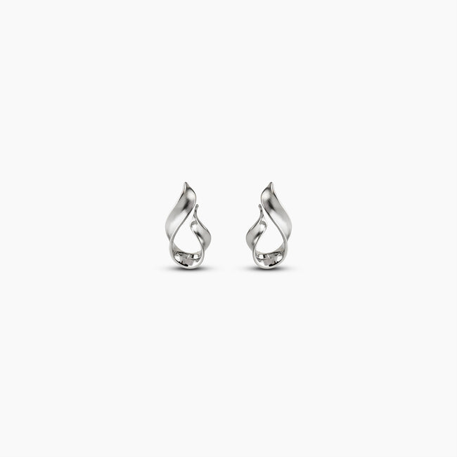 Silver Brushed Mood Swirl Earrings