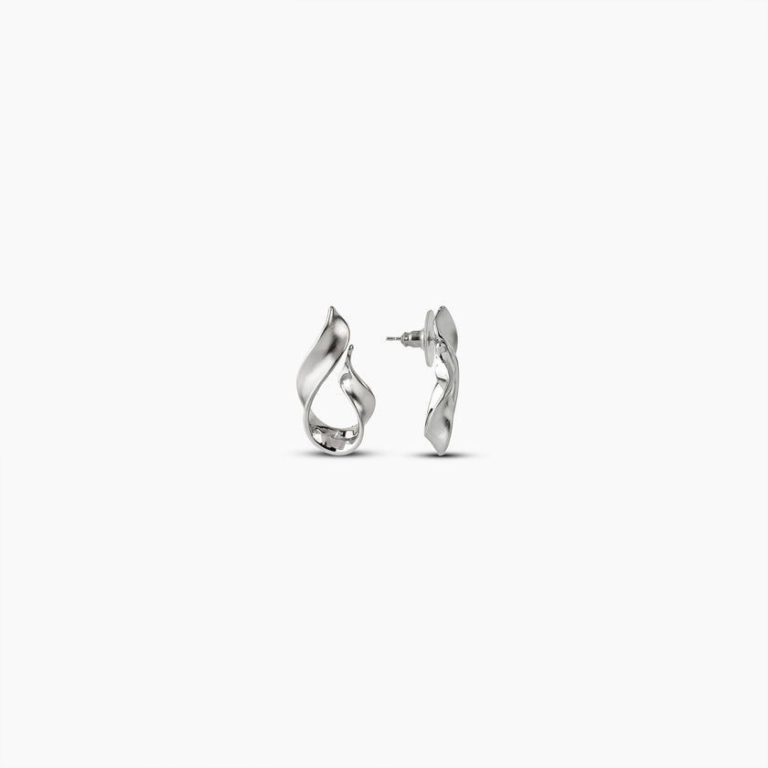 Silver Brushed Mood Swirl Earrings