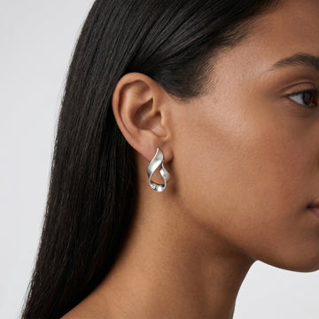 Silver Brushed Mood Swirl Earrings