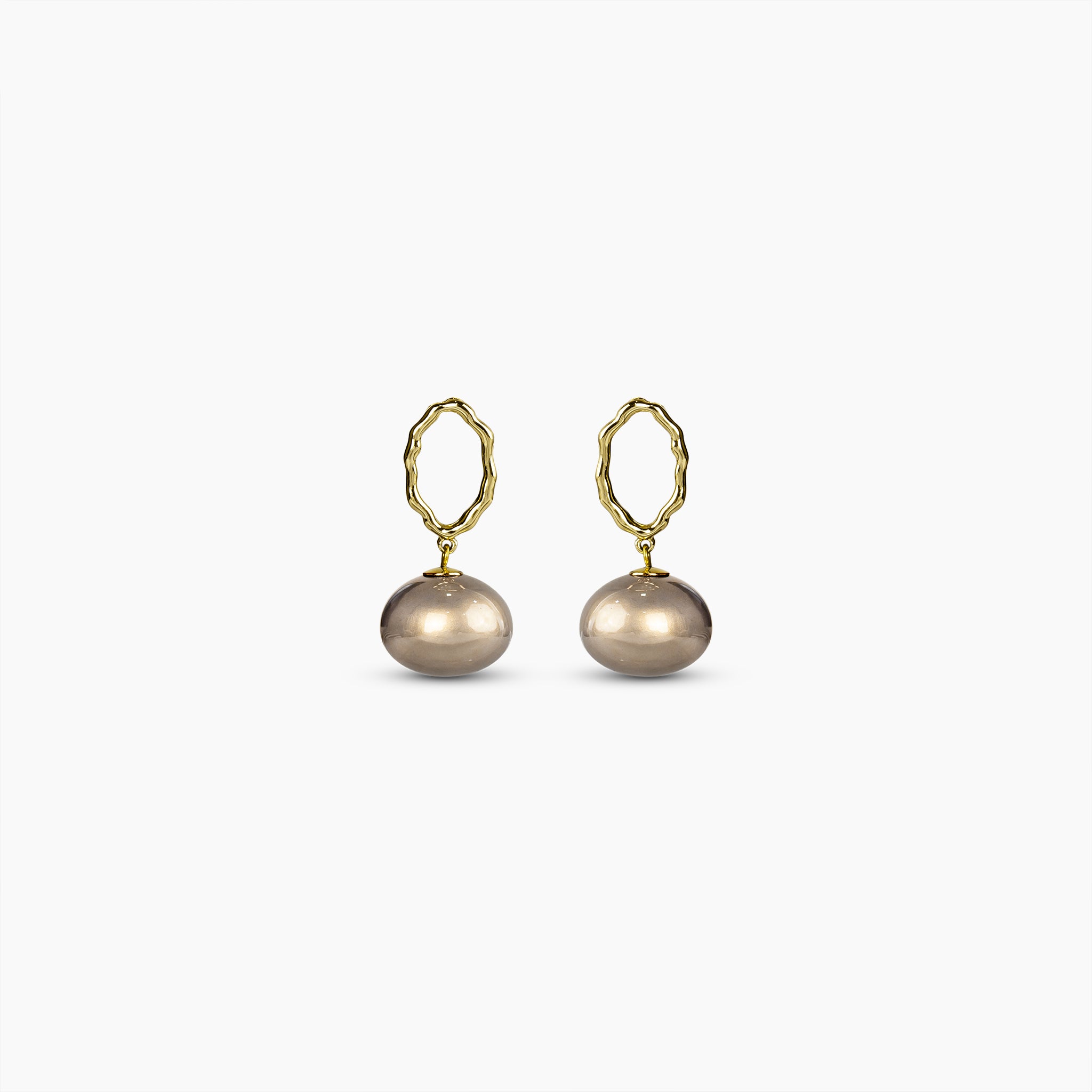Sculpted Grey Pearl Drop Earrings