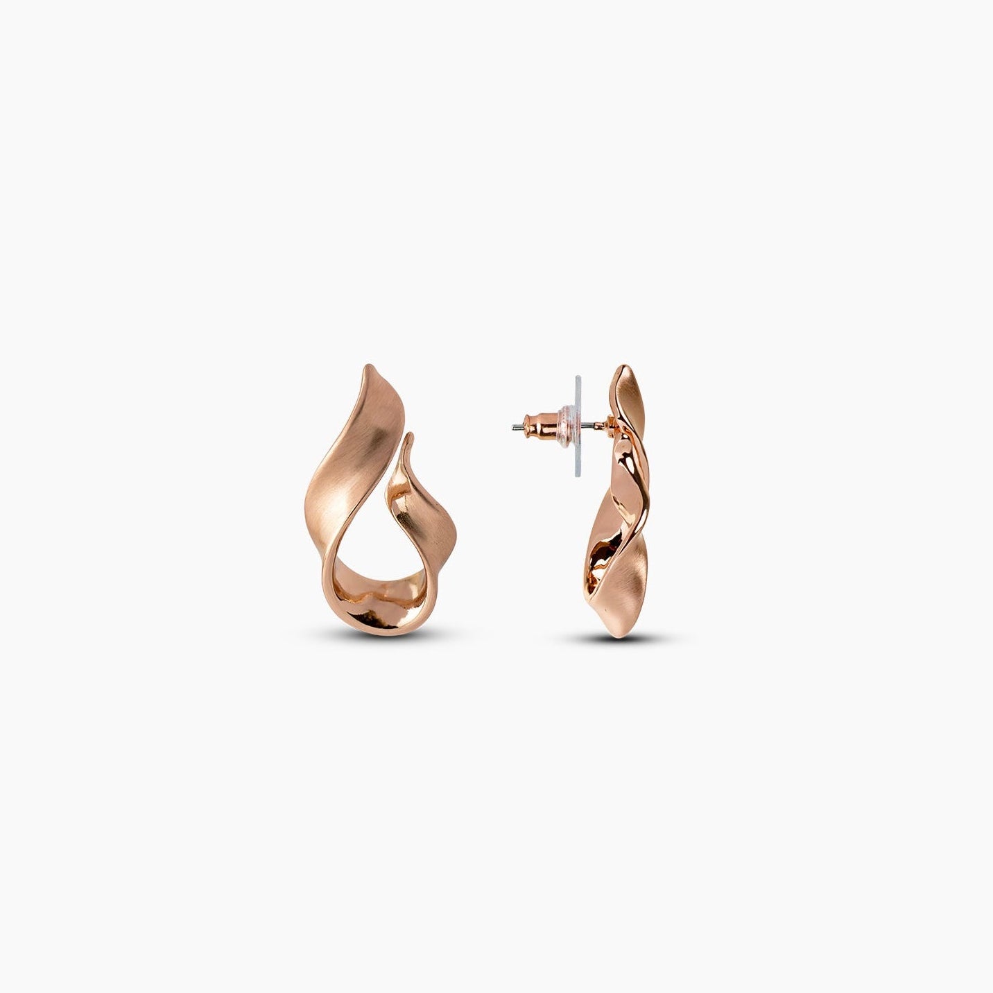 Rose Brushed Mood Swirl Earrings