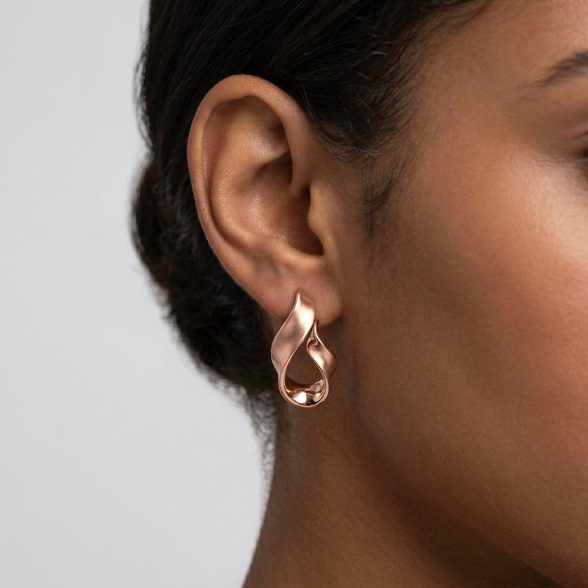 Rose Brushed Mood Swirl Earrings