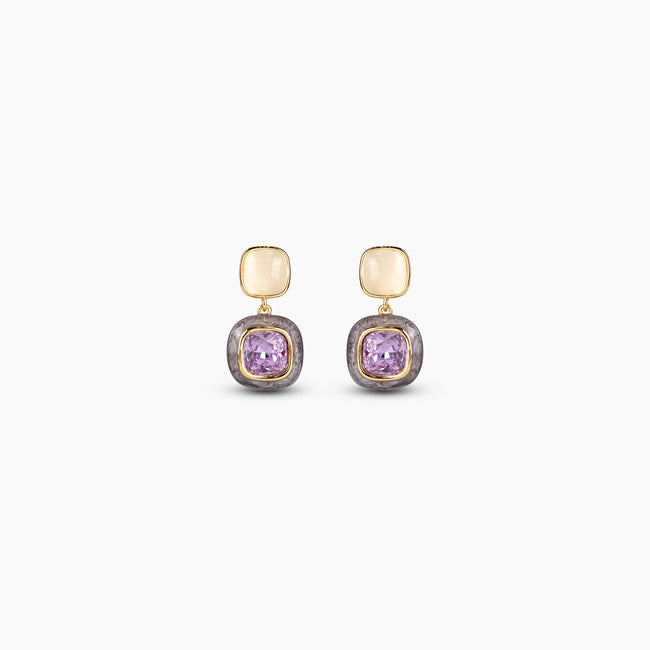 Lavender Glaze Drop Earrings