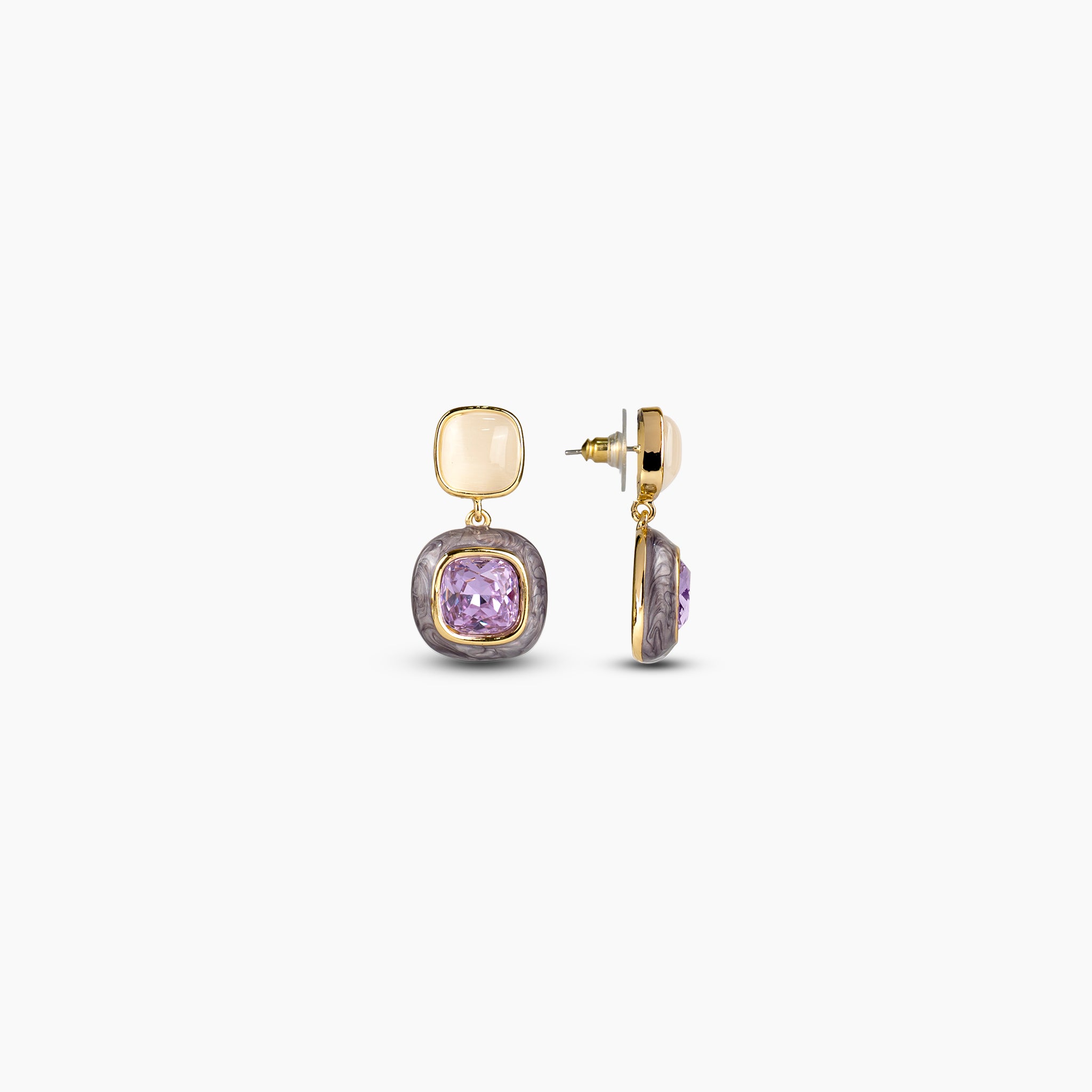 Lavender Glaze Drop Earrings