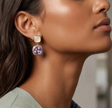 Lavender Glaze Drop Earrings