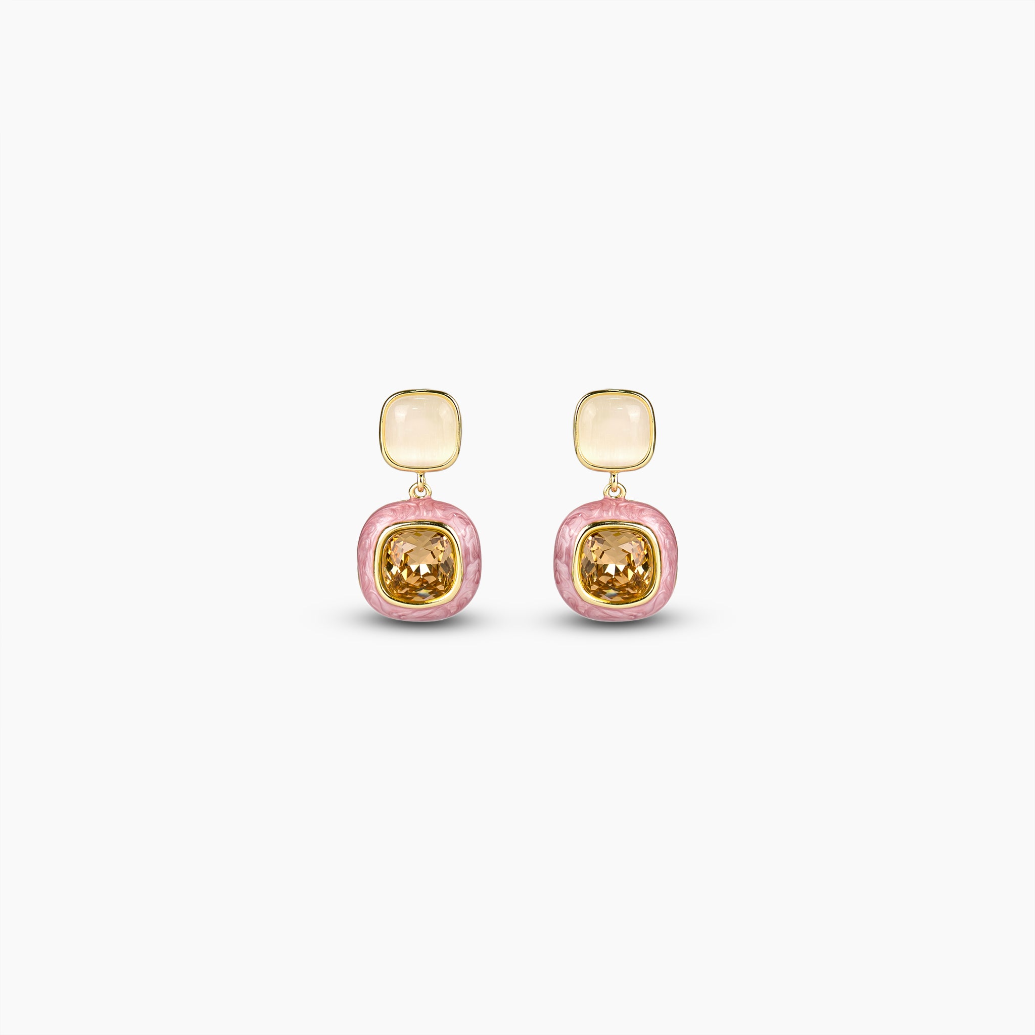 Blush Amber Glow Drop Earrings