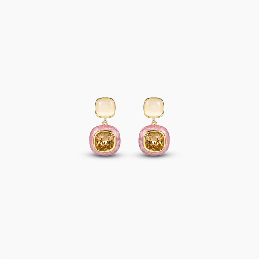 Blush Amber Glow Drop Earrings