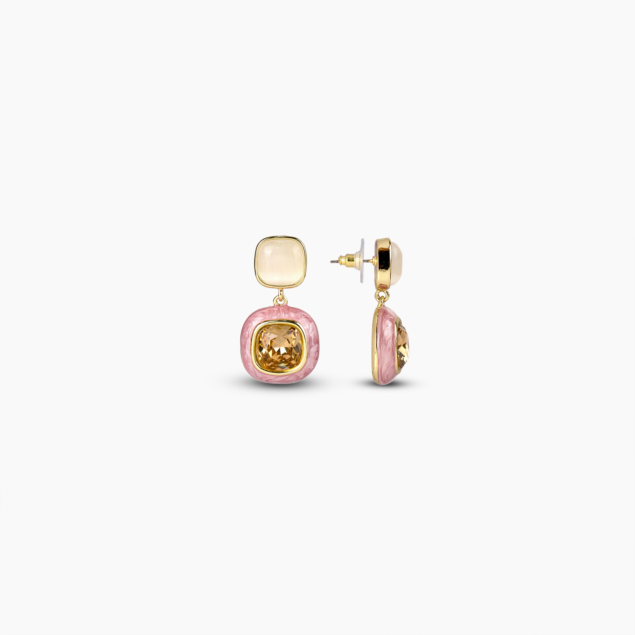 Blush Amber Glow Drop Earrings