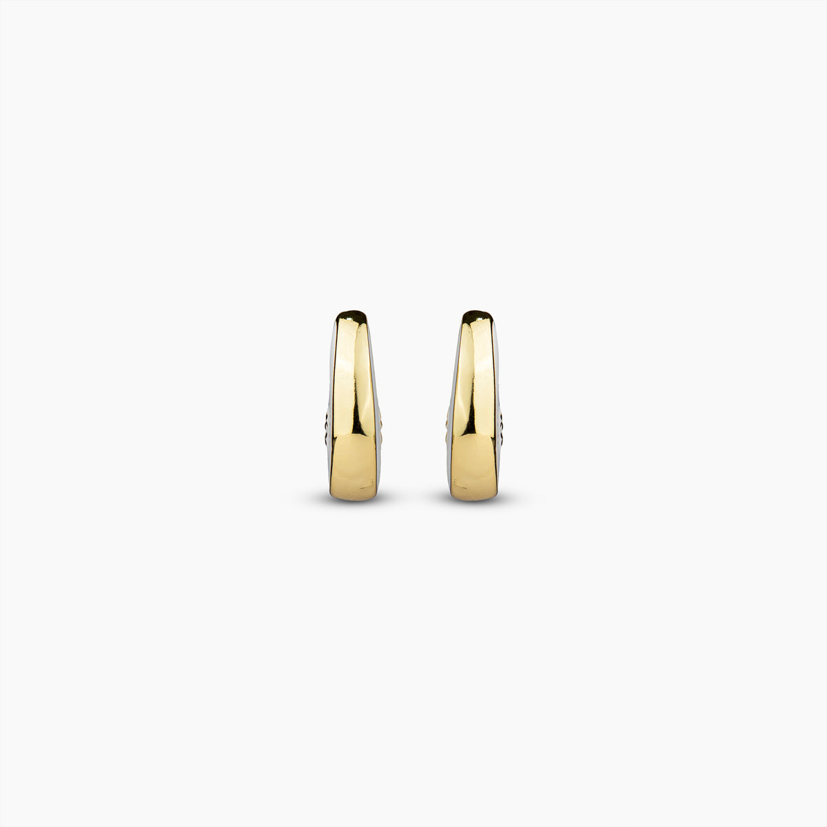 Gold White Enamel Earrings