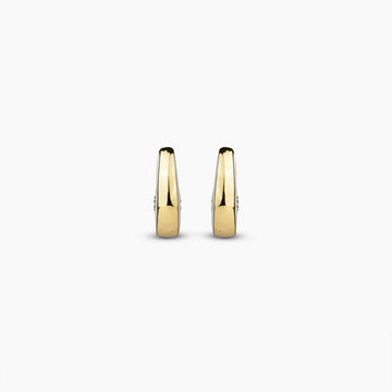 Gold White Enamel Earrings