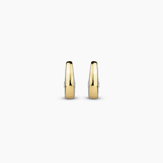 Gold White Enamel Earrings