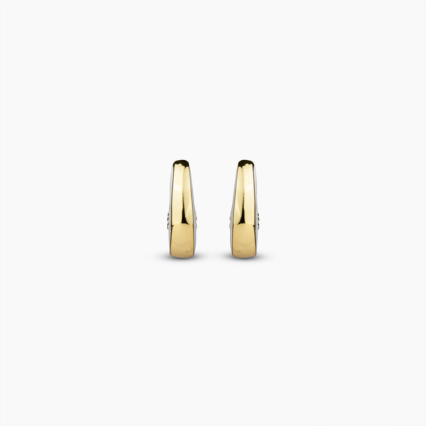 Gold White Enamel Earrings