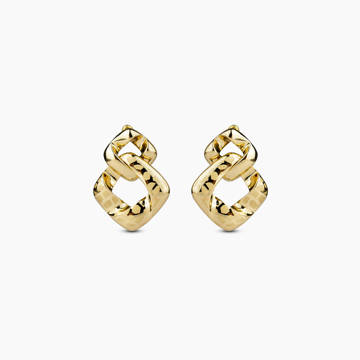 Gold Geometric Link Earrings