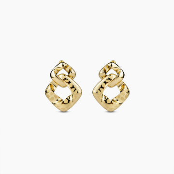 Gold Geometric Link Earrings