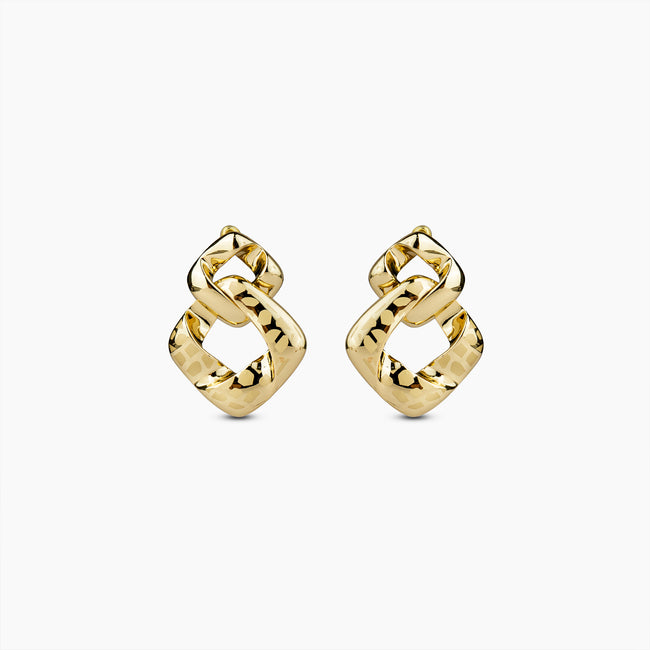 Gold Geometric Link Earrings