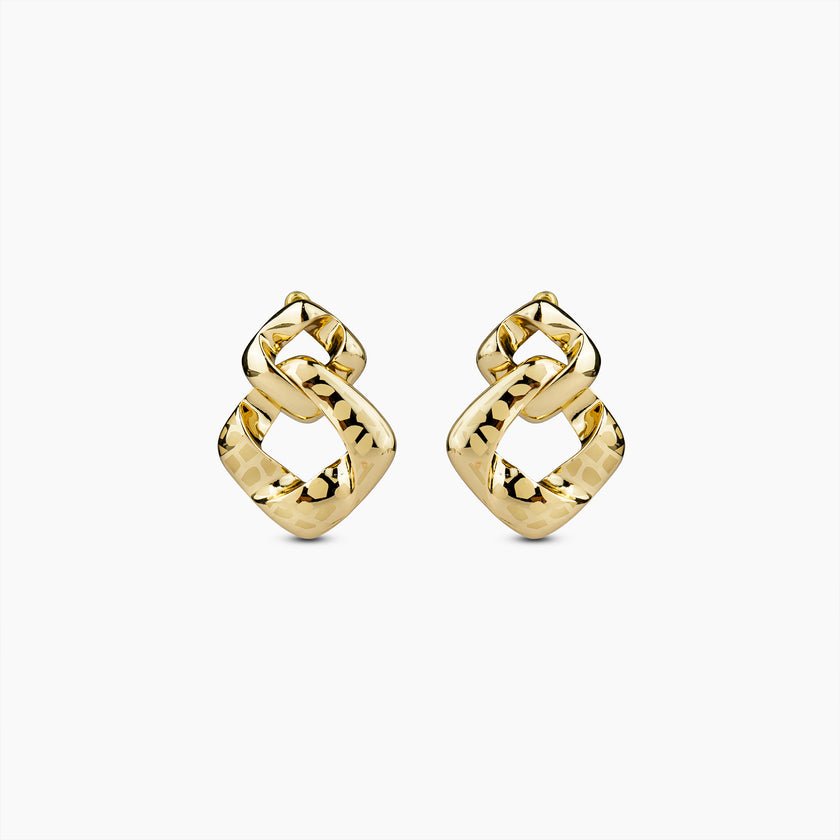 Gold Geometric Link Earrings