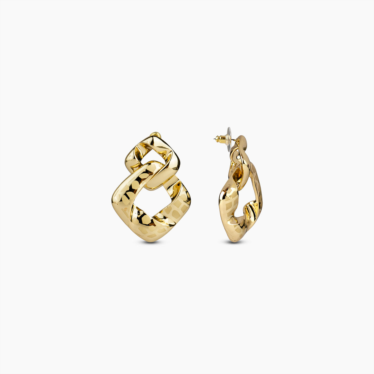 Gold Geometric Link Earrings