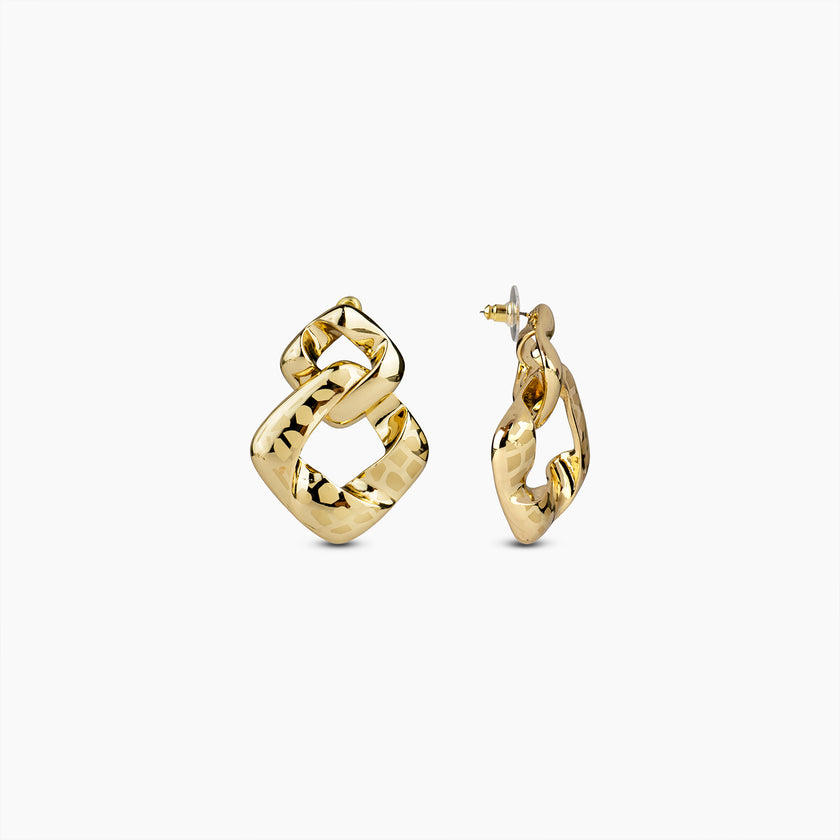 Gold Geometric Link Earrings