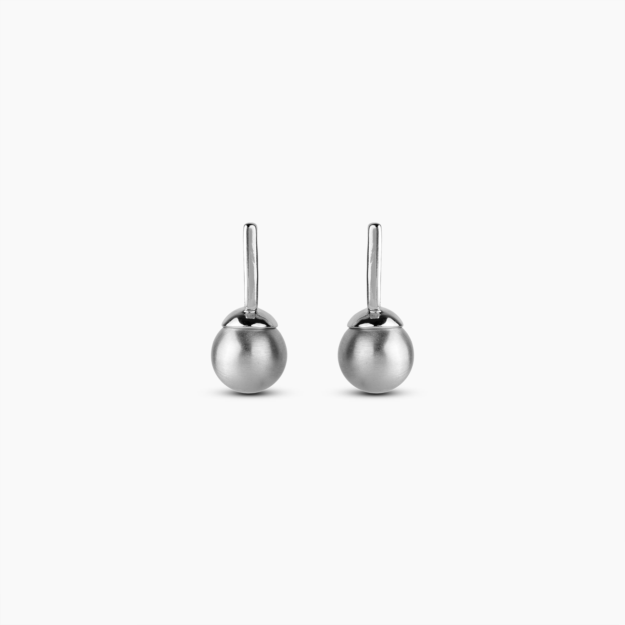 Brushed Mood Silver Orbit Earrings